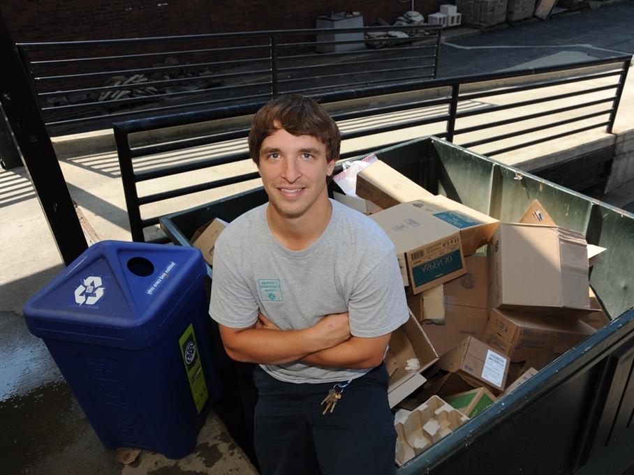 Plant Operations staff ensure campus waste gets recycled.